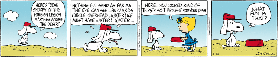 Peanuts Comic Strip for April 13, 2013 